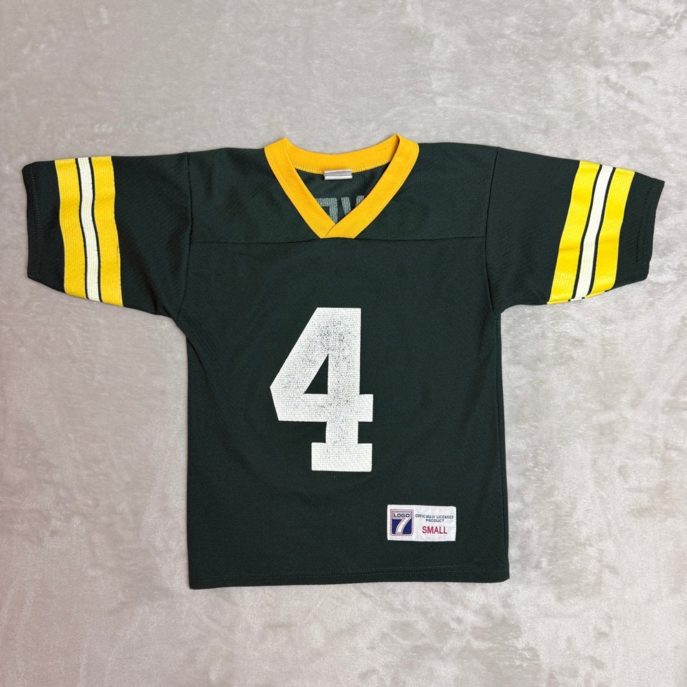Vintage Logo 7 Brett Favre Green Packers Jersey Kids Small 90s USA Made NFL Y2K